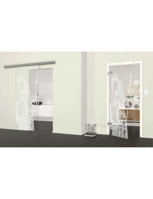 Ganzglastür Krieger Gelasert Auf Klarglas