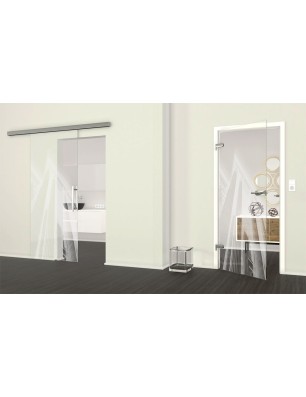 Ganzglastür Bank Gelasert Auf Klarglas