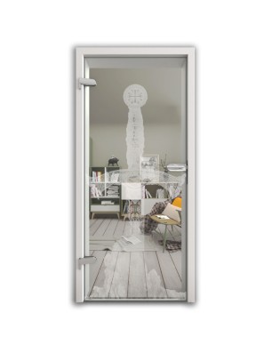 Ganzglastür Excalibur Gelasert Auf Klarglas