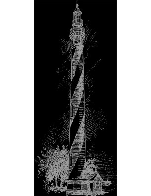 Ganzglastür Leuchtturm Gelasert Auf Klarglas