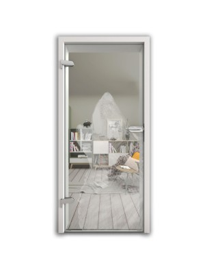 Ganzglastür Wolf 2 Gelasert Auf Klarglas