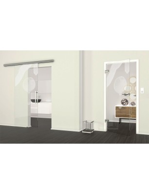 Ganzglastür Olive Gelasert Auf Klarglas