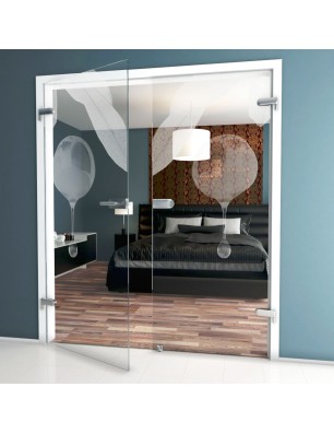 Ganzglastür Olive Gelasert Auf Klarglas