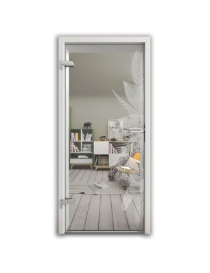 Ganzglastür Tropical I Gelasert Auf Klarglas