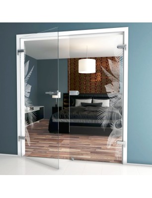 Ganzglastür Tropical I Gelasert Auf Klarglas