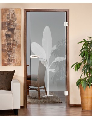 Ganzglastür Banana Gelasert Auf Klarglas