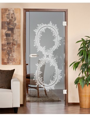 Ganzglastür Forever Gelasert Auf Klarglas