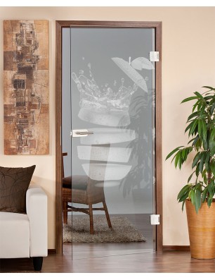 Ganzglastür Fruits 3 Gelasert Auf Klarglas