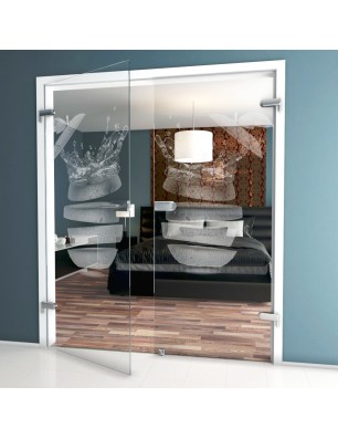 Ganzglastür Fruits 3 Gelasert Auf Klarglas