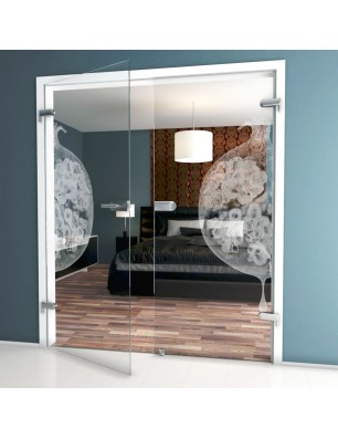 Ganzglastür Fruits 4 Gelasert Auf Klarglas