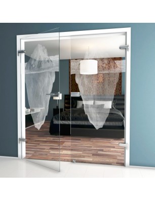 Ganzglastür Eisberg Gelasert Auf Klarglas