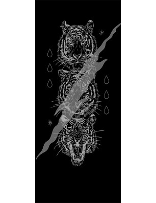 Ganzglastür Lions Gelasert Auf Klarglas