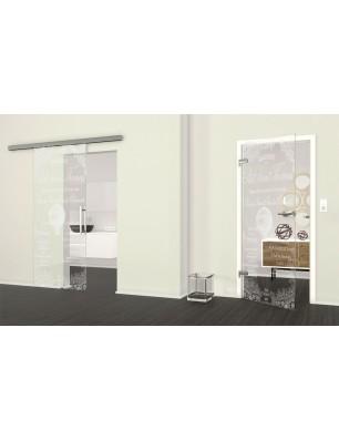 Ganzglastür Vintage Baloon Gelasert Auf Klarglas