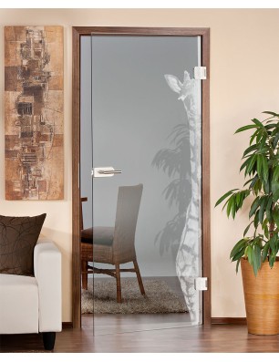 Ganzglastür Giraffe Gelasert Auf Klarglas