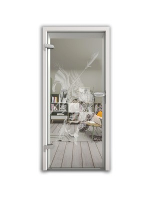 Ganzglastür Warlord Gelasert Auf Klarglas