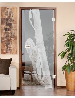 Ganzglastür Camelion Gelasert Auf Klarglas