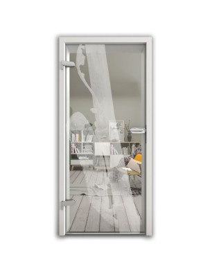 Ganzglastür Camelion Gelasert Auf Klarglas