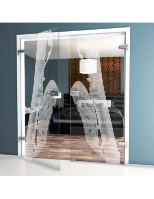 Ganzglastür Camelion Gelasert Auf Klarglas