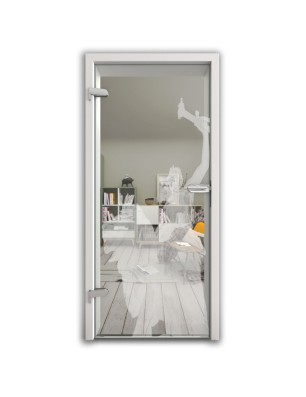 Ganzglastür Rom Gelasert Auf Klarglas