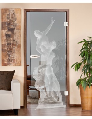 Ganzglastür Michelangelo Gelasert Auf Klarglas