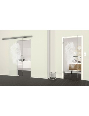 Ganzglastür Lionking Gelasert Auf Klarglas