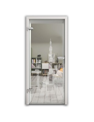 Ganzglastür Leuchtturm 6 Gelasert Auf Klarglas