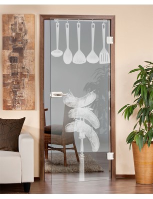 Ganzglastür Kitchen Gelasert Auf Klarglas