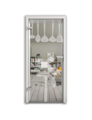 Ganzglastür Kitchen Gelasert Auf Klarglas