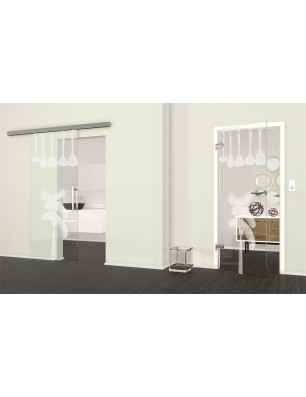 Ganzglastür Kitchen Gelasert Auf Klarglas