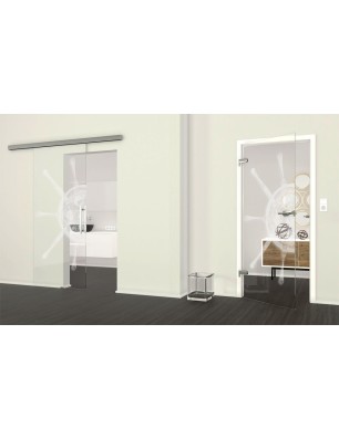 Ganzglastür Pizza Gelasert Auf Klarglas