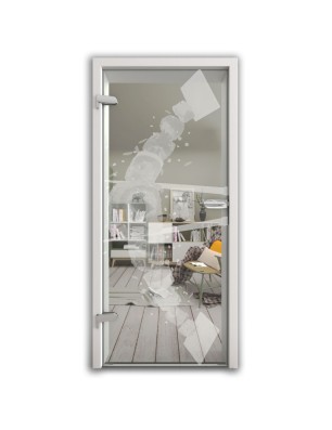 Ganzglastür Sushi Gelasert Auf Klarglas