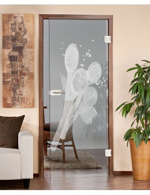 Ganzglastür Spice Gelasert Auf Klarglas