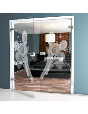 Ganzglastür Spice Gelasert Auf Klarglas