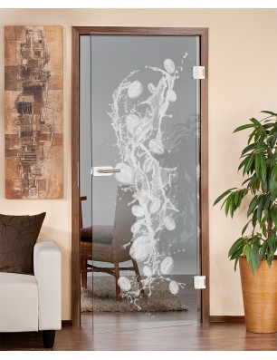 Ganzglastür Kaffeebohnen  II Gelasert Auf Klarglas