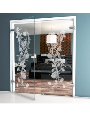 Ganzglastür Kaffeebohnen  II Gelasert Auf Klarglas