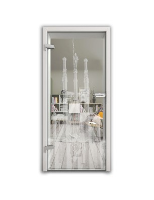 Ganzglastür München Gelasert Auf Klarglas