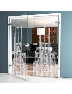 Ganzglastür München Gelasert Auf Klarglas