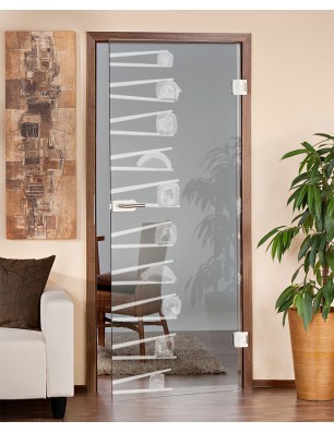 Ganzglastür Sushi II Gelasert Auf Klarglas