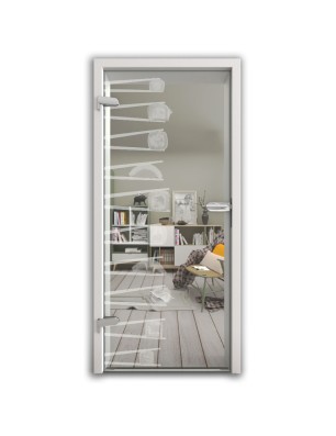 Ganzglastür Sushi II Gelasert Auf Klarglas