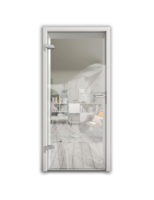 Ganzglastür Dreaming Kitty Gelasert Auf Klarglas