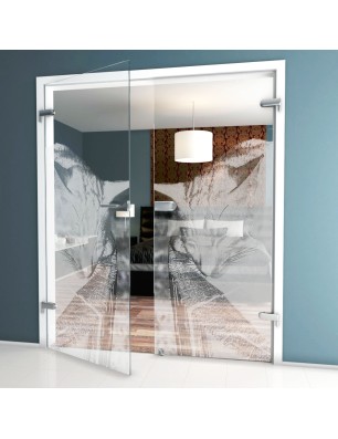 Ganzglastür Dreaming Kitty Gelasert Auf Klarglas