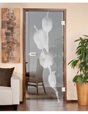 Ganzglastür Pflanze Gelasert Auf Klarglas