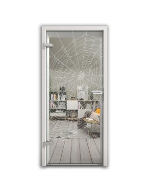 Ganzglastür Netz Gelasert Auf Klarglas