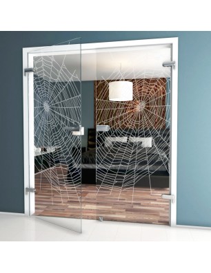 Ganzglastür Netz Gelasert Auf Klarglas