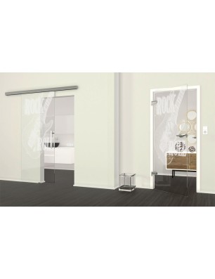 Ganzglastür Guitar Gelasert Auf Klarglas