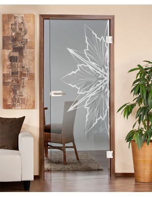 Ganzglastür Eis Gelasert Auf Klarglas