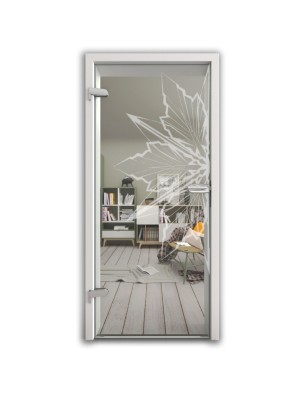 Ganzglastür Eis Gelasert Auf Klarglas