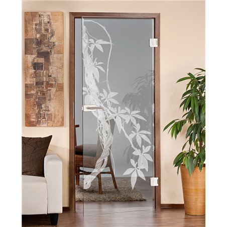 Ganzglastür Ranke Gelasert Auf Klarglas