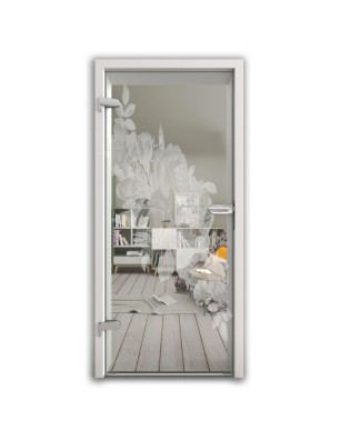 Ganzglastür Rose Gelasert Auf Klarglas