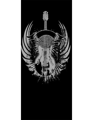 Ganzglastür Guitar Rebell Gelasert Auf Klarglas